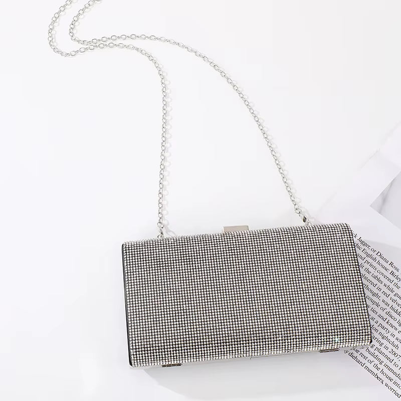 Women Evening Clutch Handbag Diamond Sequin Crystal Day Clutches Wedding Purse Party Banquet Box Chain Shoulder Messebger Bags