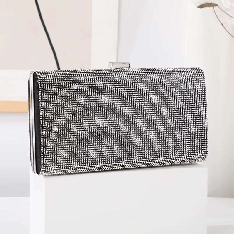 Women Evening Clutch Handbag Diamond Sequin Crystal Day Clutches Wedding Purse Party Banquet Box Chain Shoulder Messebger Bags