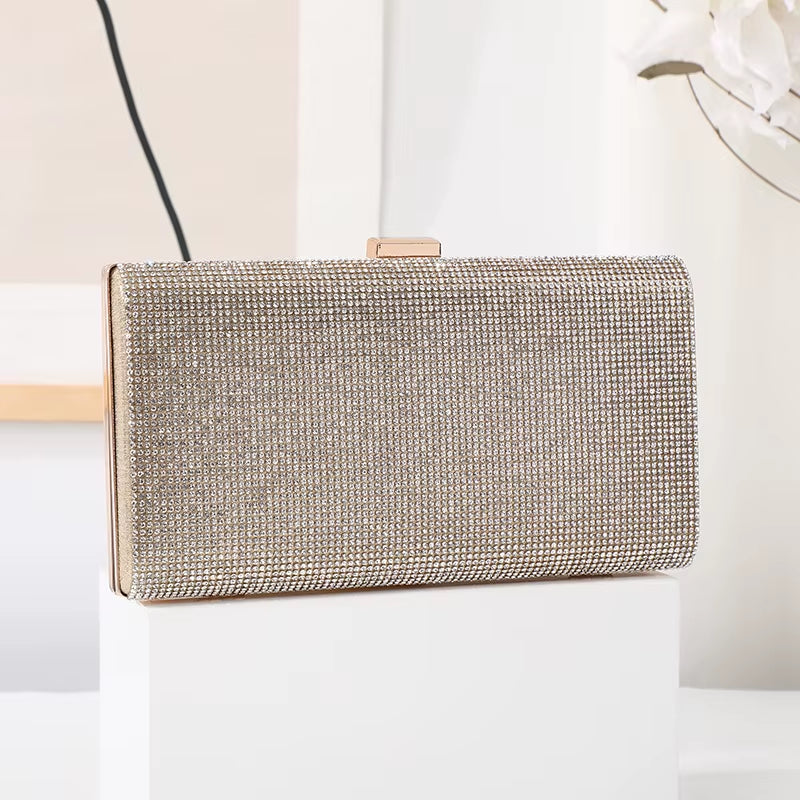 Women Evening Clutch Handbag Diamond Sequin Crystal Day Clutches Wedding Purse Party Banquet Box Chain Shoulder Messebger Bags